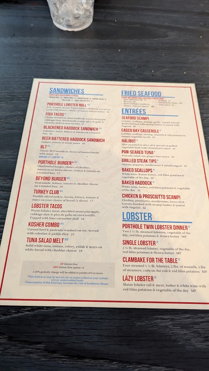 The Porthole Restaurant & Pub Menu - Image 5